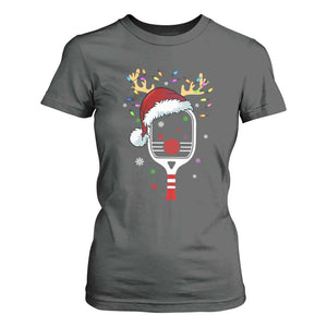 Pickleball Christmas T Shirt For Women Holiday Reindeer Player Gifts Sports Xmas TS10 Dark Heather Print Your Wear