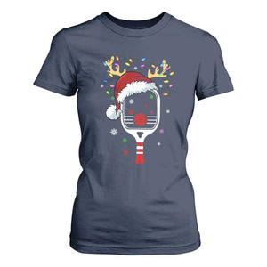 Pickleball Christmas T Shirt For Women Holiday Reindeer Player Gifts Sports Xmas TS10 Navy Print Your Wear