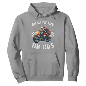 Biker Grandpa Santa on Motorcycle Christmas Hoodie Funny Oh What Fun It Is To Ride TS10 Sport Gray Print Your Wear