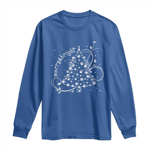 Christmas Dog Long Sleeve Shirt Merry & Bright Cute Xmas Tree with Paws Gift for Dog Lover TS10 Royal Blue Print Your Wear