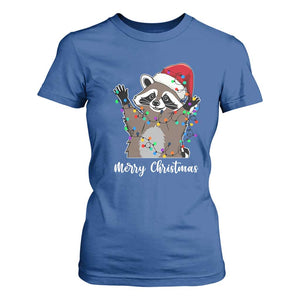 Merry Christmas Raccoon T Shirt For Women Happy Holidays Gift Animal Xmas Lights Red Santa Hat TS10 Royal Blue Print Your Wear