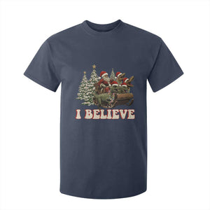 Christmas Santa T Shirt For Kid Riding Dinosaur T rex Boys Men Girls Believe Xmas Squad TS10 Navy Print Your Wear