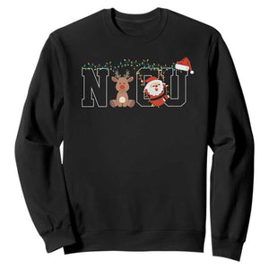 Christmas NICU Nurse Sweatshirt Cute Reindeer Student Xmas Gift TS10 Black Print Your Wear