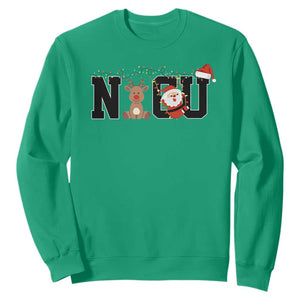 Christmas NICU Nurse Sweatshirt Cute Reindeer Student Xmas Gift TS10 Irish Green Print Your Wear