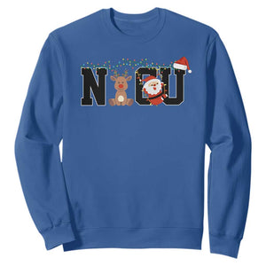 Christmas NICU Nurse Sweatshirt Cute Reindeer Student Xmas Gift TS10 Royal Blue Print Your Wear