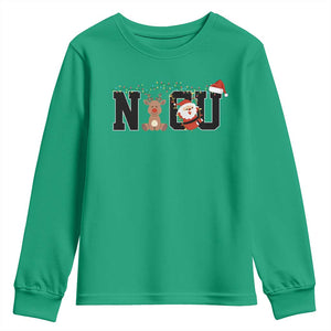 Christmas NICU Nurse Youth Sweatshirt Cute Reindeer Student Xmas Gift TS10 Irish Green Print Your Wear