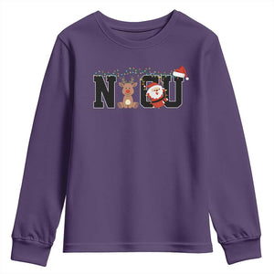 Christmas NICU Nurse Youth Sweatshirt Cute Reindeer Student Xmas Gift TS10 Purple Print Your Wear