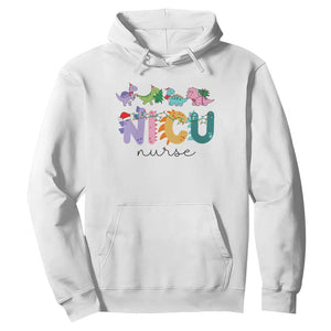 NICU Nurse Christmas Hoodie Xmas Light Neonatal Intensive Care Unit Nurse Appreciation Gift Dinosaur TS10 White Print Your Wear