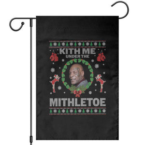 Funny Christmas Garden Flag Kith Me Under The Mithletoe Tyson Ugly Xmas TS10 Black Print Your Wear