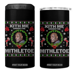 Funny Christmas 4 in 1 Can Cooler Tumbler Kith Me Under The Mithletoe Tyson Ugly Xmas TS10 One Size: 16 oz Black Print Your Wear