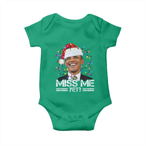 Funny Christmas Obama Baby Onesie Funny Santa Xmas Light TS10 Irish Green Print Your Wear