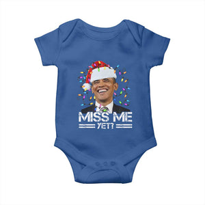 Funny Christmas Obama Baby Onesie Funny Santa Xmas Light TS10 Royal Blue Print Your Wear