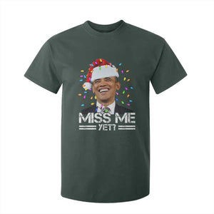 Funny Christmas Obama T Shirt For Kid Funny Santa Xmas Light TS10 Dark Forest Green Print Your Wear