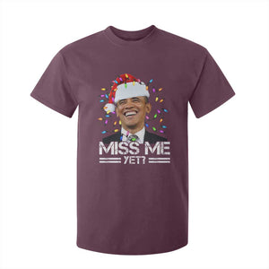 Funny Christmas Obama T Shirt For Kid Funny Santa Xmas Light TS10 Maroon Print Your Wear