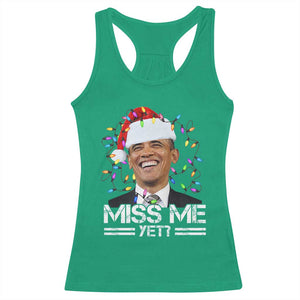 Funny Christmas Obama Racerback Tank Top Funny Santa Xmas Light TS10 Irish Green Print Your Wear