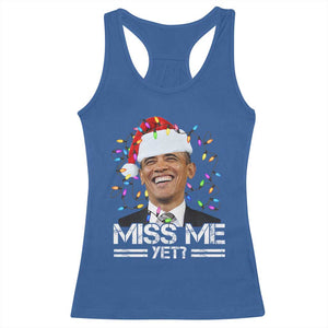 Funny Christmas Obama Racerback Tank Top Funny Santa Xmas Light TS10 Royal Blue Print Your Wear
