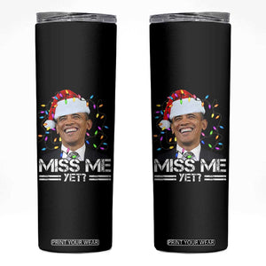 Funny Christmas Obama Skinny Tumbler Funny Santa Xmas Light TS10 Black Print Your Wear