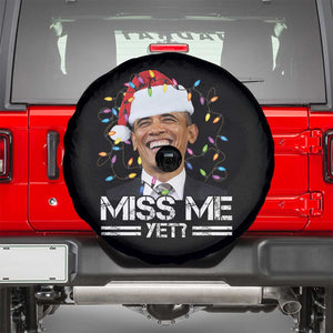 Funny Christmas Obama Spare Tire Cover Funny Santa Xmas Light TS10 Black Print Your Wear
