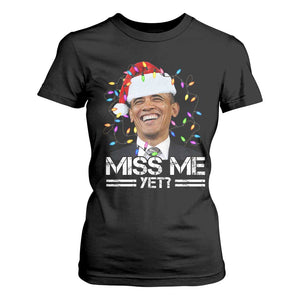 Funny Christmas Obama T Shirt For Women Funny Santa Xmas Light TS10 Black Print Your Wear