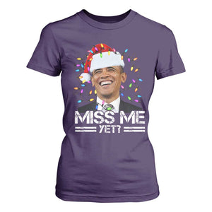 Funny Christmas Obama T Shirt For Women Funny Santa Xmas Light TS10 Purple Print Your Wear