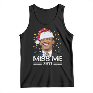 Funny Christmas Obama Tank Top Funny Santa Xmas Light TS10 Black Print Your Wear