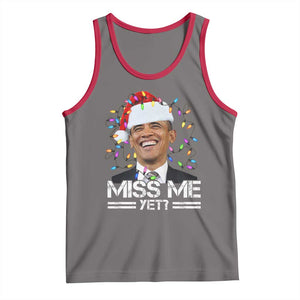 Funny Christmas Obama Tank Top Funny Santa Xmas Light TS10 Deep Heather Red Print Your Wear