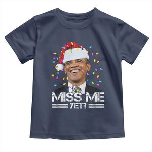 Funny Christmas Obama Toddler T Shirt Funny Santa Xmas Light TS10 Navy Print Your Wear