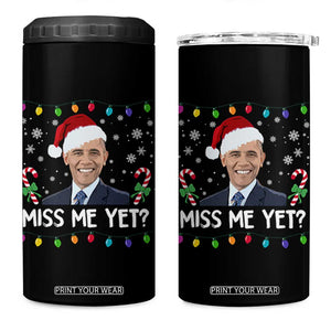 Funny Obama Ugly Xmas 4 in 1 Can Cooler Tumbler Funny Santa Xmas Light TS10 One Size: 16 oz Black Print Your Wear