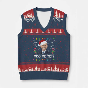 Funny Obama Ugly Xmas V-Neck Knit Sweater Vest Funny Santa Xmas Light TS10 Navy Red Print Your Wear