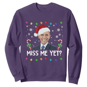 Funny Obama Ugly Xmas Sweatshirt Funny Santa Xmas Light TS10 Purple Print Your Wear