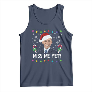 Funny Obama Ugly Xmas Tank Top Funny Santa Xmas Light TS10 Navy Print Your Wear