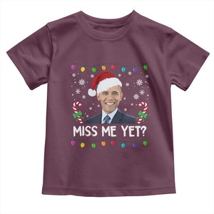 Funny Obama Ugly Xmas Toddler T Shirt Funny Santa Xmas Light TS10 Maroon Print Your Wear