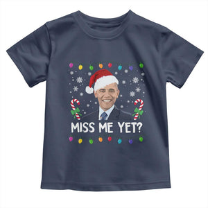 Funny Obama Ugly Xmas Toddler T Shirt Funny Santa Xmas Light TS10 Navy Print Your Wear