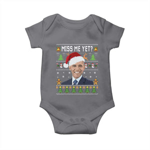 Funny Obama Ugly Xmas Baby Onesie Miss Me Yet Pajamas Ugly TS10 Charcoal Print Your Wear