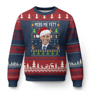 Funny Obama Ugly Xmas Ugly Christmas Sweater Miss Me Yet Pajamas Ugly TS10 Navy Red Print Your Wear