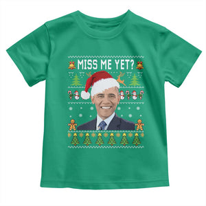 Funny Obama Ugly Xmas Toddler T Shirt Miss Me Yet Pajamas Ugly TS10 Irish Green Print Your Wear