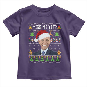 Funny Obama Ugly Xmas Toddler T Shirt Miss Me Yet Pajamas Ugly TS10 Purple Print Your Wear