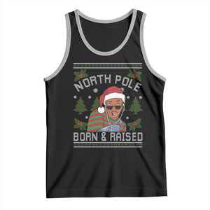 Funny Ugly Christmas Tank Top Fresh North Pole Born Raised Prince TS10 Black Athletic Heather Print Your Wear
