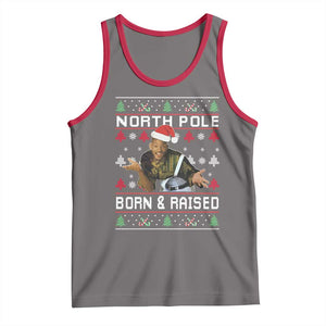 Funny Ugly Christmas Tank Top Fresh North Pole Born and Raised Prince TS10 Deep Heather Red Print Your Wear