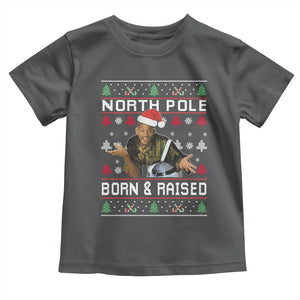 Funny Ugly Christmas Toddler T Shirt Fresh North Pole Born and Raised Prince TS10 Dark Heather Print Your Wear
