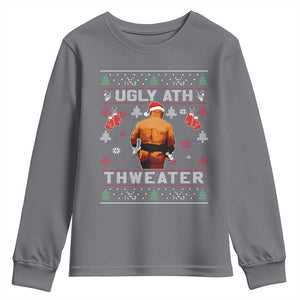 Funny Christmas Youth Sweatshirt Merry Chrithmith Ugly Ath Thweater Tyson TS10 Charcoal Print Your Wear