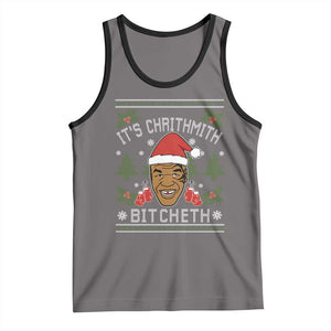 Funny Christmas Tank Top Merry Chrithmith Ath Thweater Tyson Professional Boxer Ugly Xmas TS10 Deep Heather Black Print Your Wear