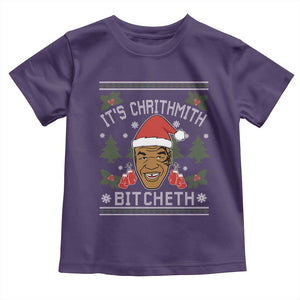 Funny Christmas Toddler T Shirt Merry Chrithmith Ath Thweater Tyson Professional Boxer Ugly Xmas TS10 Purple Print Your Wear