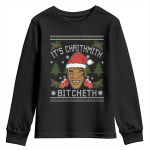 Funny Christmas Youth Sweatshirt Merry Chrithmith Ath Thweater Tyson Professional Boxer Ugly Xmas TS10 Black Print Your Wear