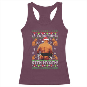Merry Chrithmith Kith My Ath Funny Ugly Christmas Racerback Tank Top TS10 Maroon Print Your Wear