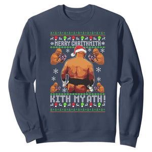 Merry Chrithmith Kith My Ath Funny Ugly Christmas Sweatshirt TS10 Navy Print Your Wear
