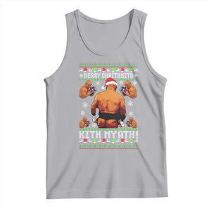 Merry Chrithmith Kith My Ath Funny Ugly Christmas Tank Top TS10 Athletic Heather Print Your Wear