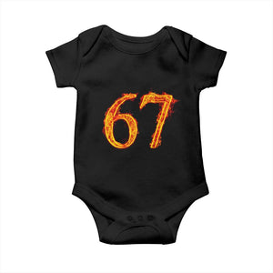 Fire Flame Number 67 Baby Onesie Funny Six Seven Gen Alpha Slang Meme Sports Team Jersey TS10 Black Print Your Wear