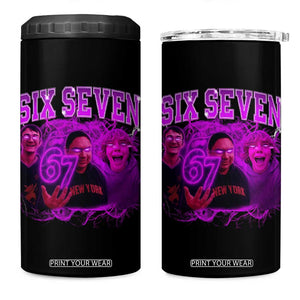 Funny Six Seven 6 7 Meme 4 in 1 Can Cooler Tumbler The Mason 67 Kid Bootleg Gen Alpha Slang TS10 One Size: 16 oz Black Print Your Wear