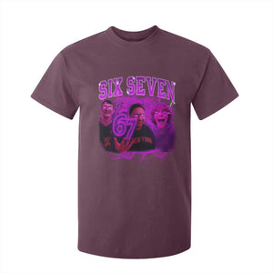 Funny Six Seven 6 7 Meme T Shirt For Kid The Mason 67 Kid Bootleg Gen Alpha Slang TS10 Maroon Print Your Wear
